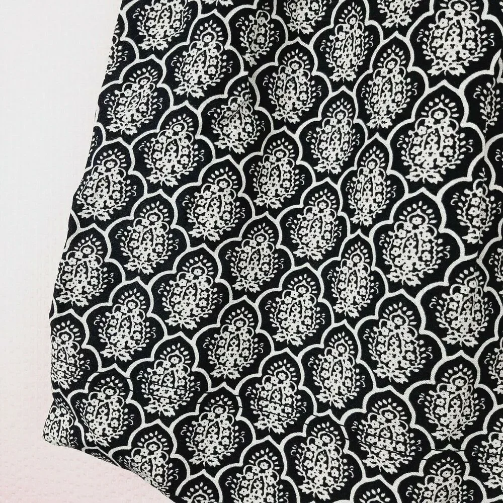 NEW Loft Ann Taylor Petites Linen Blend Skirt Zip Unlined Black and Ivory Sz 0P
